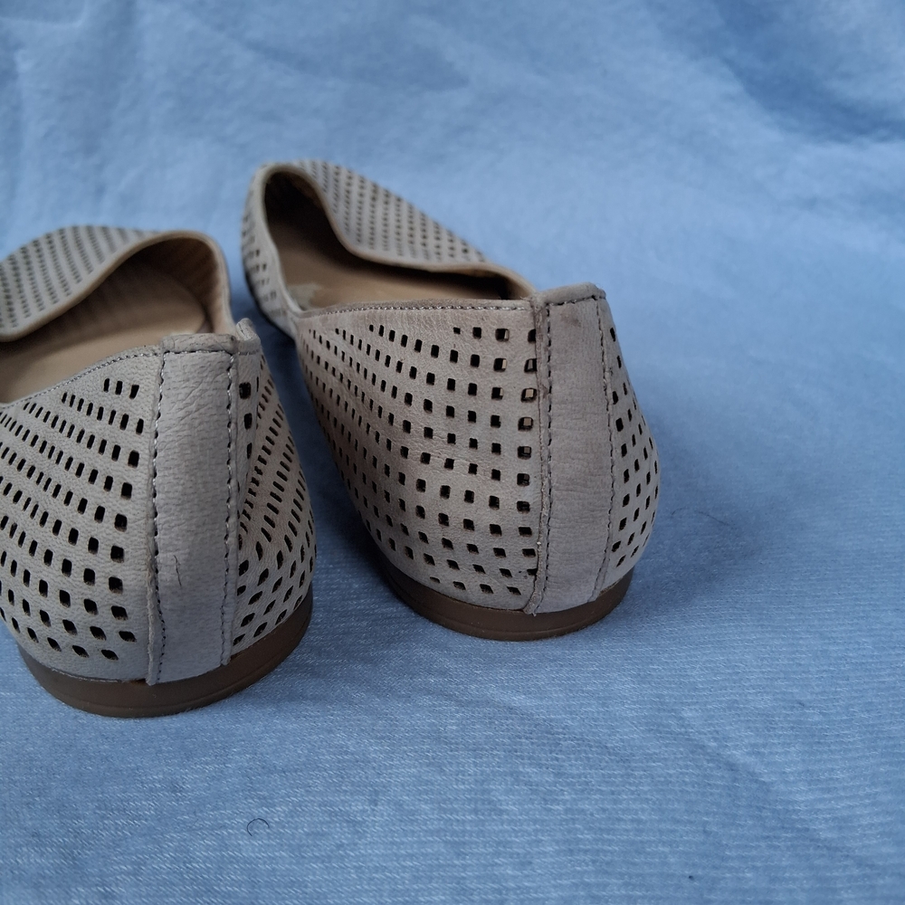 Franco Sarto Beige Perforated Flats - Picture 2 of 5